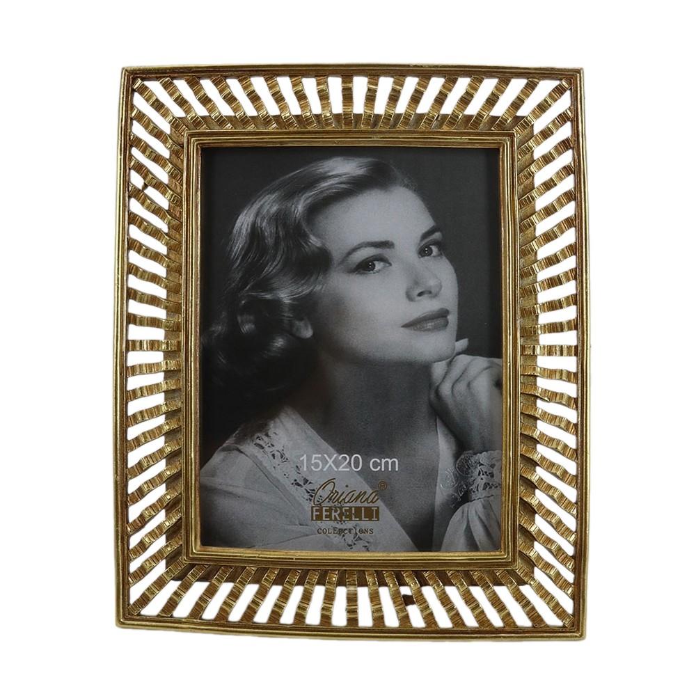 Διακοσμητικά Επιτραπέζια 24home - ΣΗΜΑΝΤΙΚΟ: Σε περίπτωση διαφοράς τιμής από το κατάστημα ισχύει παντα και μόνο η τιμή του καταστήματος Κορνίζα Polyresin Χρυσή 15x20εκ. Oriana Ferelli® XL2405