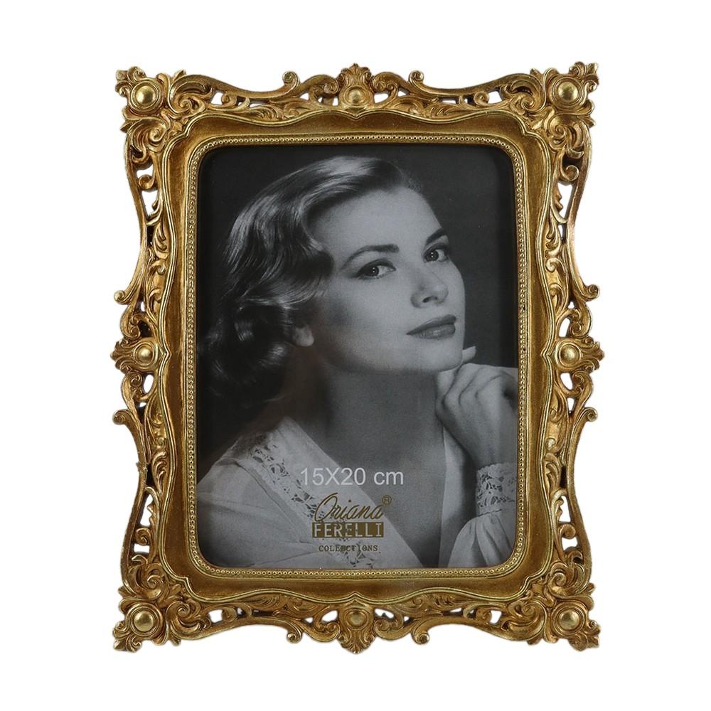 Διακοσμητικά Επιτραπέζια 24home - ΣΗΜΑΝΤΙΚΟ: Σε περίπτωση διαφοράς τιμής από το κατάστημα ισχύει παντα και μόνο η τιμή του καταστήματος Κορνίζα Polyresin Χρυσή 15x20εκ. Oriana Ferelli® XL2406