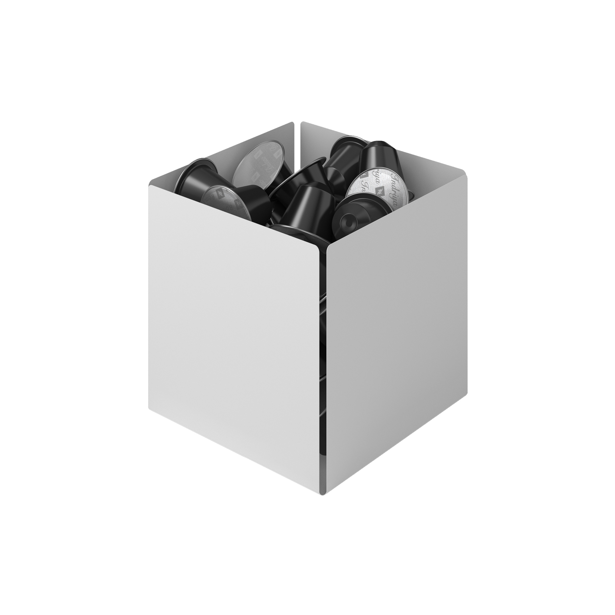 Pam & Co Θήκη Για Κάψουλες Του Καφέ Ανοξείδωτη Matt White 13x13x13εκ. Pam & Co 116-033 (Υλικό: Ανοξείδωτο, Χρώμα: Λευκό) - Pam & Co - 116-033
