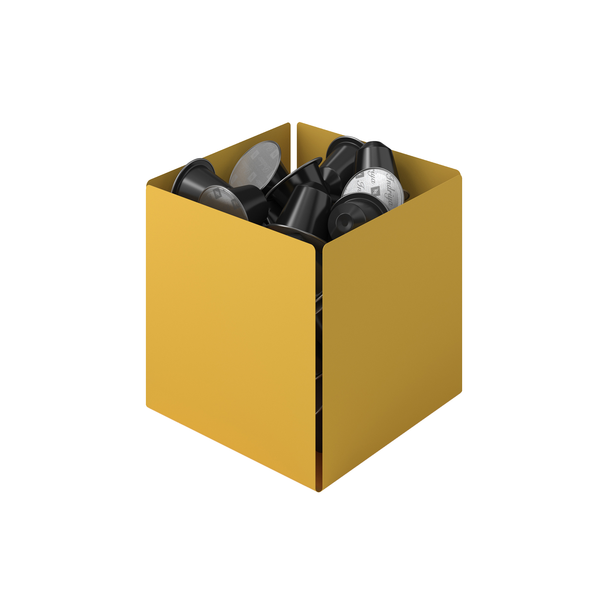 Θήκη Για Κάψουλες Του Καφέ Ανοξείδωτη Matt Yellow 13x13x13εκ. Pam & Co 116-603 (Υλικό: Ανοξείδωτο, Χρώμα: Κίτρινο ) - Pam & Co - 116-603