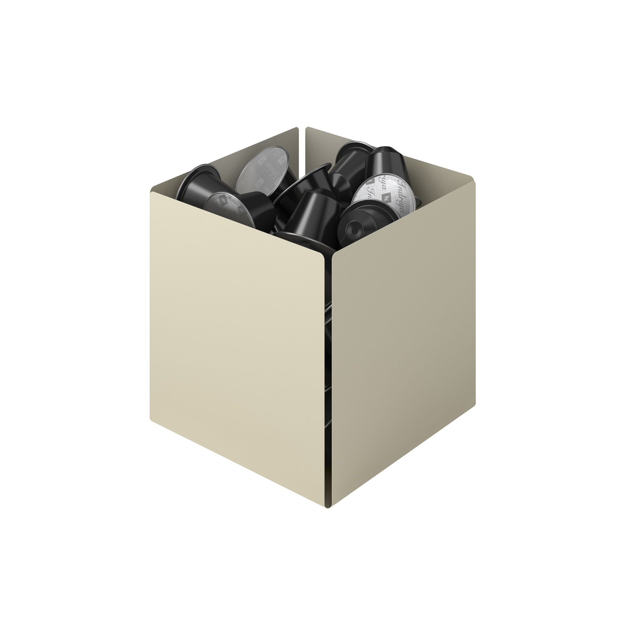 Θήκη Για Κάψουλες Του Καφέ Ανοξείδωτη Matt Ivory 13x13x13εκ. Pam & Co 116-703 (Υλικό: Ανοξείδωτο, Χρώμα: Ιβουάρ) - Pam & Co - 116-703