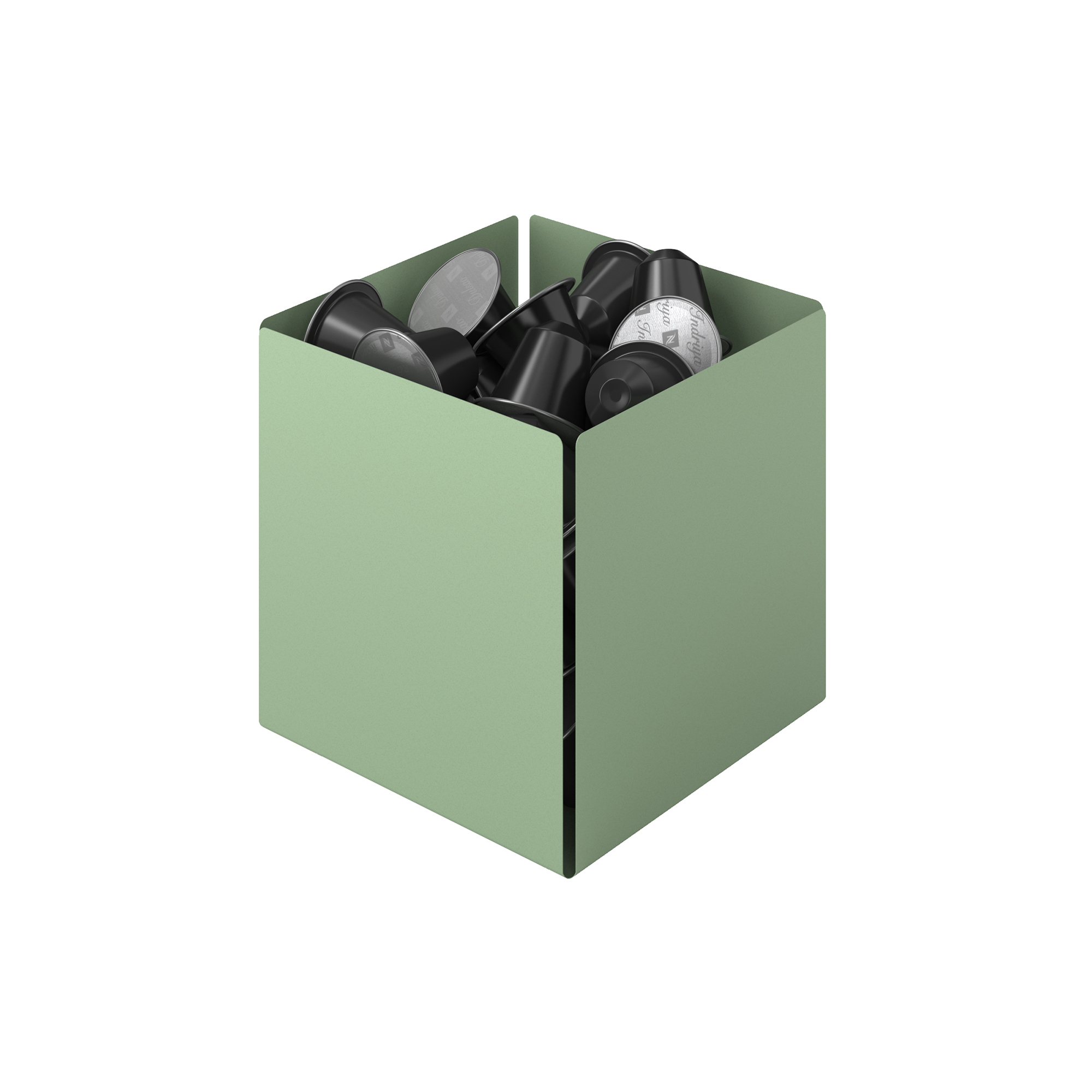 Θήκη Για Κάψουλες Του Καφέ Ανοξείδωτη Matt Mint 13x13x13εκ. Pam & Co 116-903 (Υλικό: Ανοξείδωτο, Χρώμα: Μέντα) - Pam & Co - 116-903