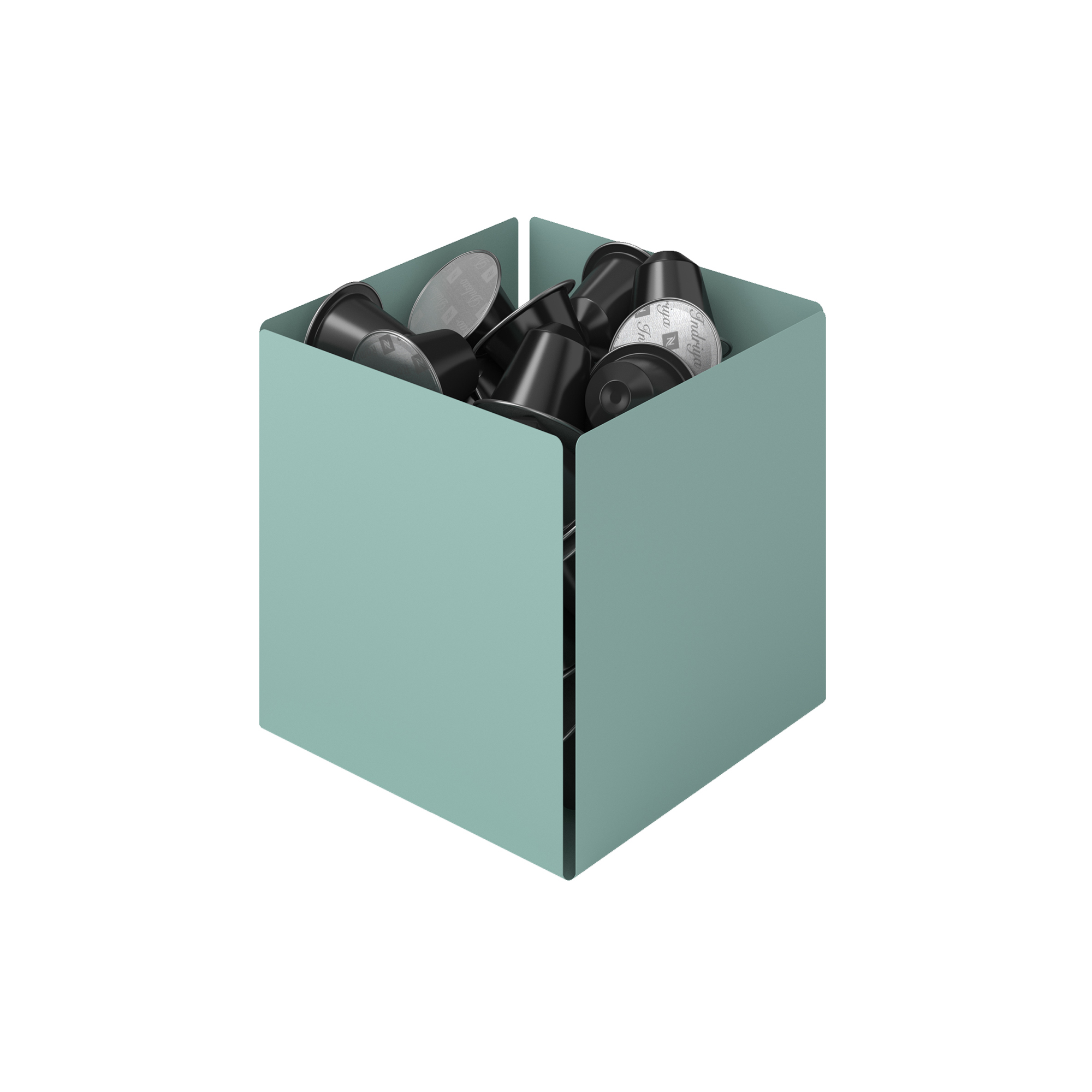 Pam & Co Θήκη Για Κάψουλες Του Καφέ Ανοξείδωτη Matt Turquoise 13x13x13εκ. Pam & Co 116-913 (Υλικό: Ανοξείδωτο, Χρώμα: Τυρκουάζ) - Pam & Co - 116-913
