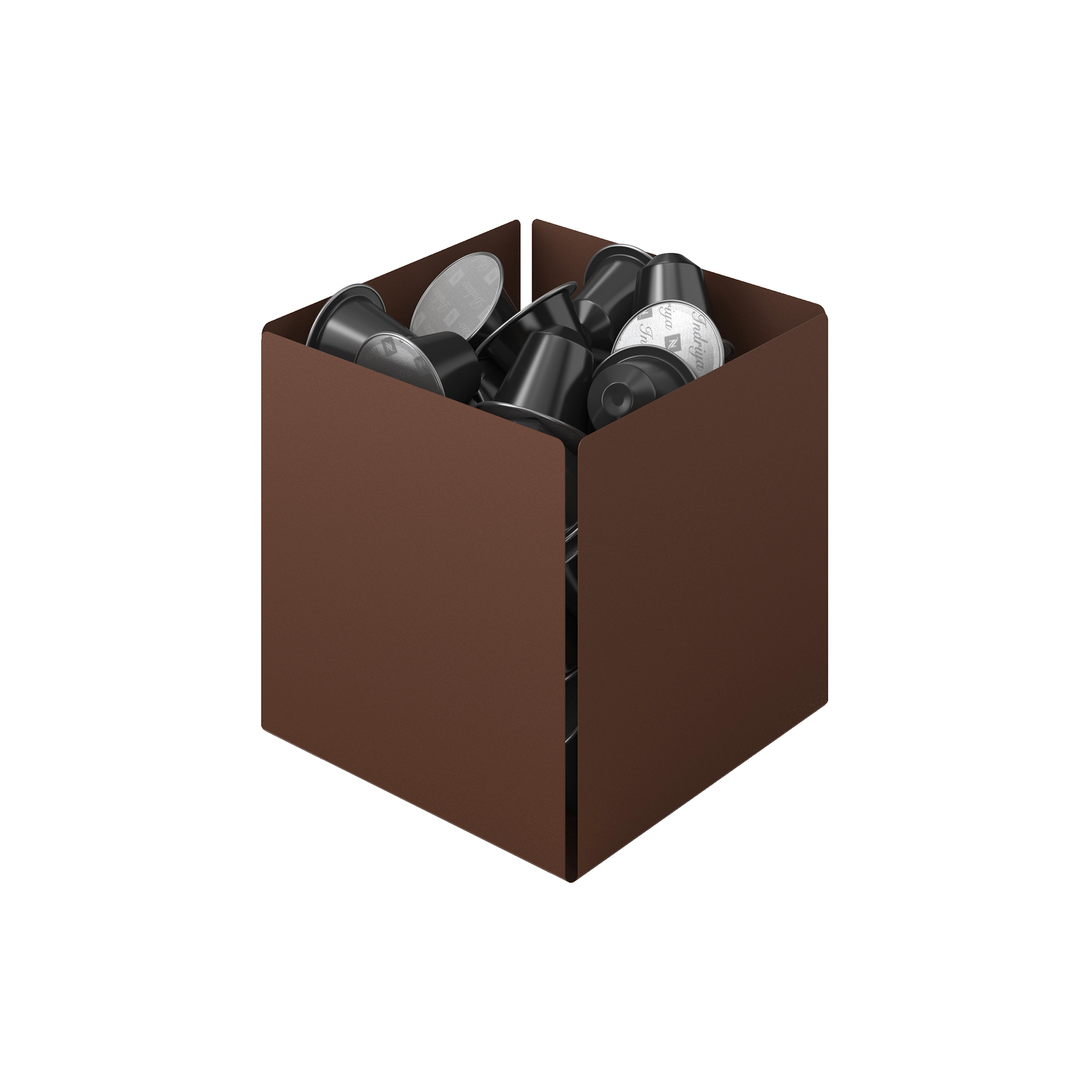 Θήκη Για Κάψουλες Του Καφέ Ανοξείδωτη Matt Wenge 13x13x13εκ. Pam & Co 116-943 (Υλικό: Ανοξείδωτο, Χρώμα: Wenge) - Pam & Co - 116-943