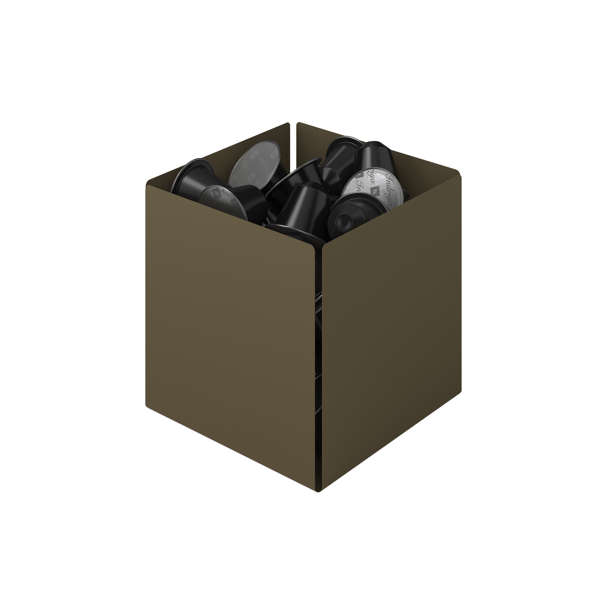 Θήκη Για Κάψουλες Του Καφέ Ανοξείδωτη Matt Light Bronze 13x13x13εκ. Pam & Co 116-963 (Υλικό: Ανοξείδωτο, Χρώμα: Μπρονζέ) - Pam & Co - 116-963