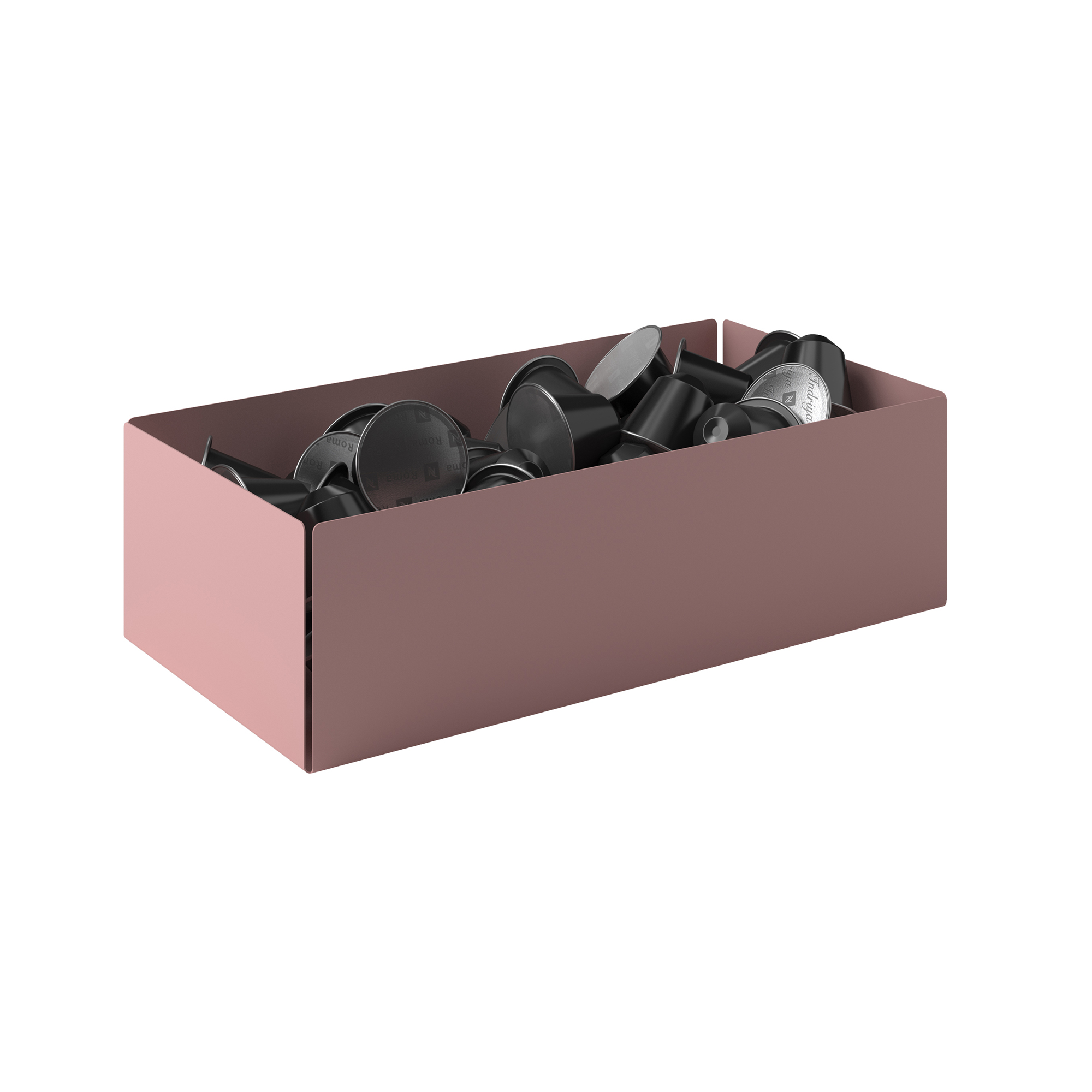 Θήκη Για Κάψουλες Του Καφέ Ανοξείδωτη Matt Pink 25x13x7,5εκ. Pam & Co 117-303 (Υλικό: Ανοξείδωτο, Χρώμα: Ροζ) - Pam & Co - 117-303