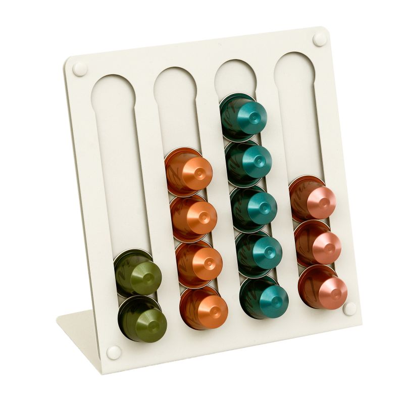 Βάση Για Κάψουλες Nespresso 20τμχ Ανοξείδωτη Λευκή Matte 21x10x23εκ. Pam & Co sd100-033 (Υλικό: Ανοξείδωτο, Χρώμα: Λευκό) - Pam & Co - sd100-033