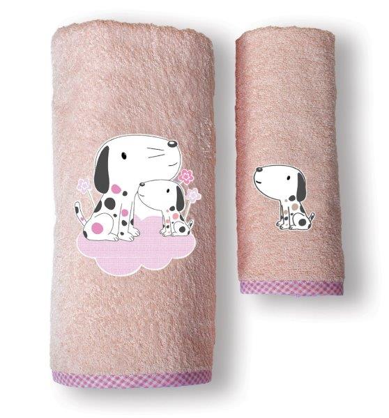 Σετ Πετσέτες Bebe 2τμχ Βαμβακερές Puppy Pink SBaby (Ύφασμα: Βαμβάκι 100%, Χρώμα: Ροζ) – SBaby – 5206864072145
