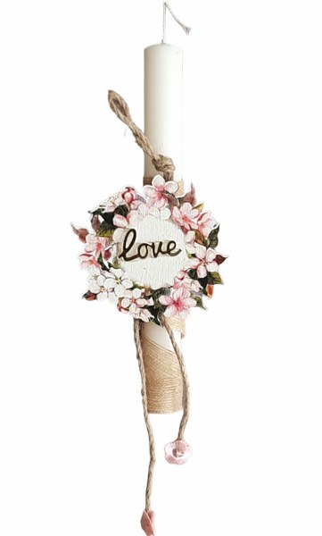 24home.gr Λαμπάδα Αρωματική Χειροποίητη Love Με Σχοινί 2,5x25εκ. 24-789 - 24home.gr - 24-789