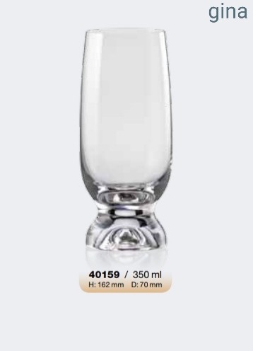 Σετ 6τμχ Ποτήρι Τσεχίας Gina 350ml (Χρώμα: Διάφανο , Υλικό: Κρυσταλλίνη, Μέγεθος: Σωλήνας) - AB - 6-gina-350