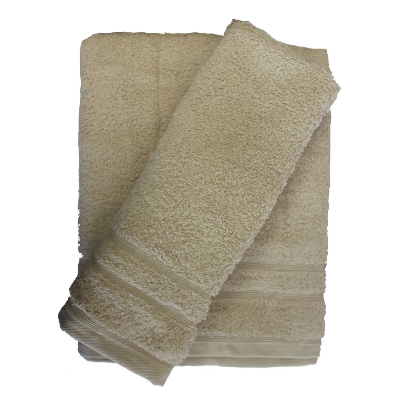 Σετ πετσέτες 2τμχ 500gr/m2 Sena Sand 24home (Ύφασμα: Βαμβάκι 100%, Χρώμα: Μπεζ, Μέγεθος: Σετ) - 24home.gr - 24-sena-sand-2