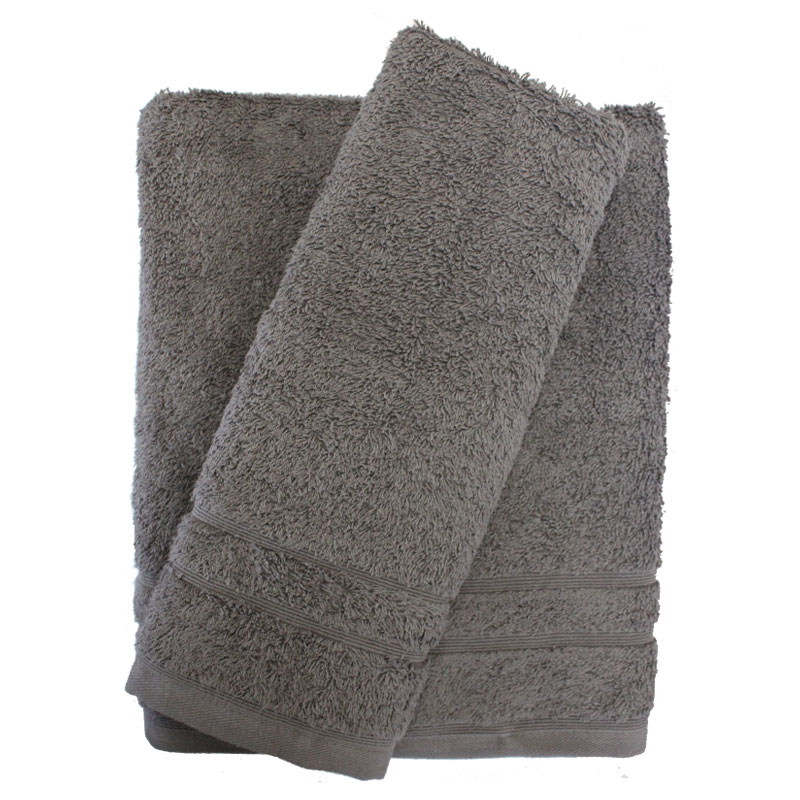 Σετ πετσέτες 2τμχ 500gr/m2 Sena Grey 24home (Ύφασμα: Βαμβάκι 100%, Χρώμα: Γκρι, Μέγεθος: Σετ) – 24home.gr – 24-sena-grey-2