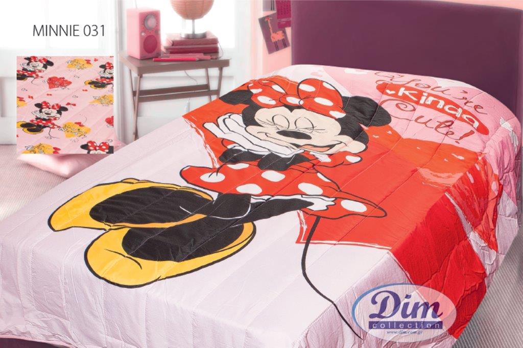Κουβερλί Διπλής Όψεως Μονό 160x250εκ. Minnie 031 Digital Print Disney Dimcol (Χρώμα: Λευκό) - Disney - 2120135301103199