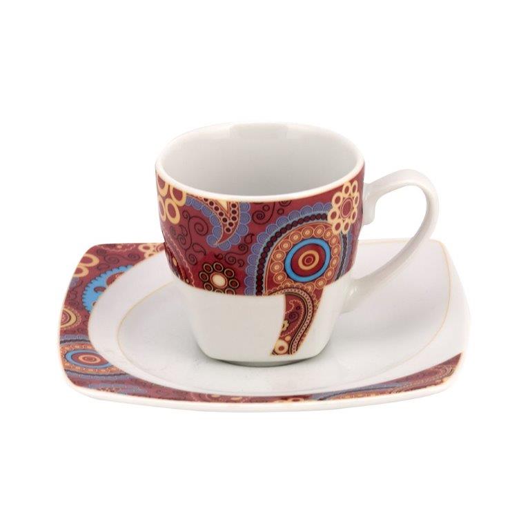 WM COLLECTION Σετ 6τμχ Φλυτζάνια Καφέ Πορσελάνης Celebration WM Collection 100ml N9187/5108 (Υλικό: Πορσελάνη) - WM COLLECTION - N9187/5108-coffee