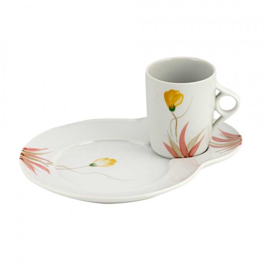 WM COLLECTION Σετ 2τμχ Πιάτο 20εκ. Με Κούπα 230ml Πορσελάνης WM Collection N1010/8179 (Υλικό: Πορσελάνη) - WM COLLECTION - N1010/8179