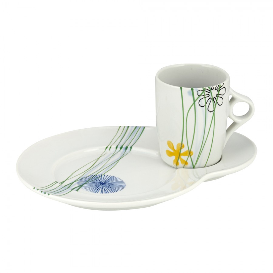 WM COLLECTION Σετ 2τμχ Πιάτο 20εκ. Με Κούπα 230ml Πορσελάνης WM Collection N1010/8191 (Υλικό: Πορσελάνη) - WM COLLECTION - N1010/8191