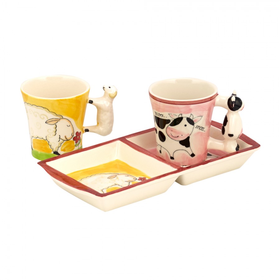 WM COLLECTION Παιδικό Σετ Πρωινού 3τμχ Κεραμικό WM Collection 11,5x14εκ. N395/01 (Υλικό: Κεραμικό) - WM COLLECTION - N395/01-set