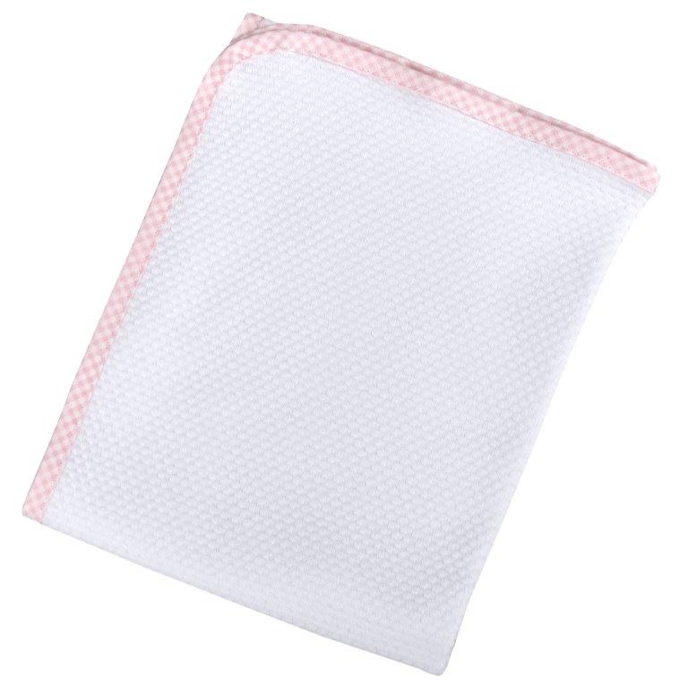 Πάνα Πικέ Βαμβακερή Bebe 80×80εκ. White-Pink (Ύφασμα: Βαμβάκι 100%, Χρώμα: Λευκό) – Ο Κόσμος του Μωρού – 5205626308416