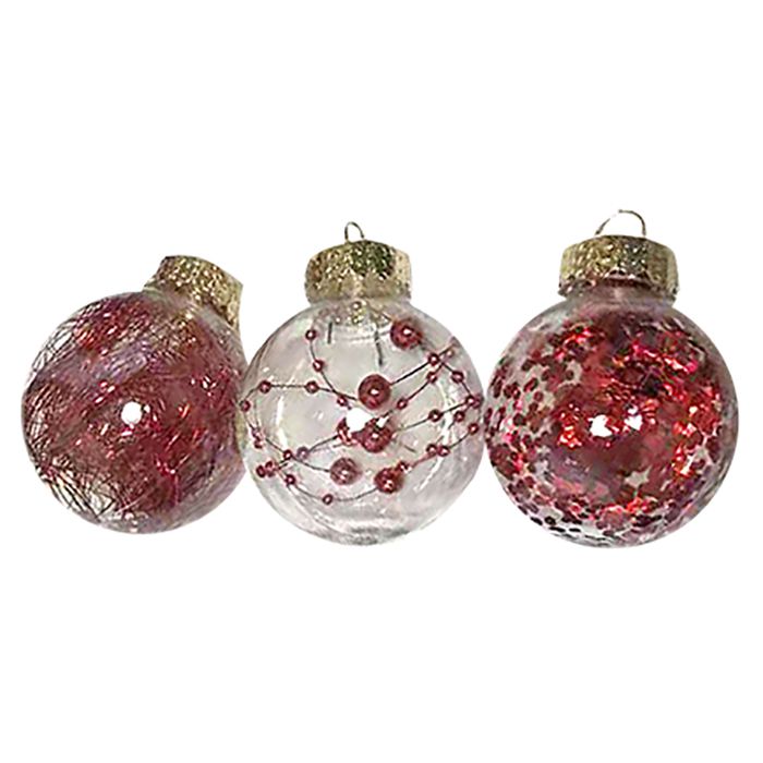 Σετ Μπάλες 6τμχ Με Γέμιση Red Δ8εκ. Xmas fest 93-2524 (