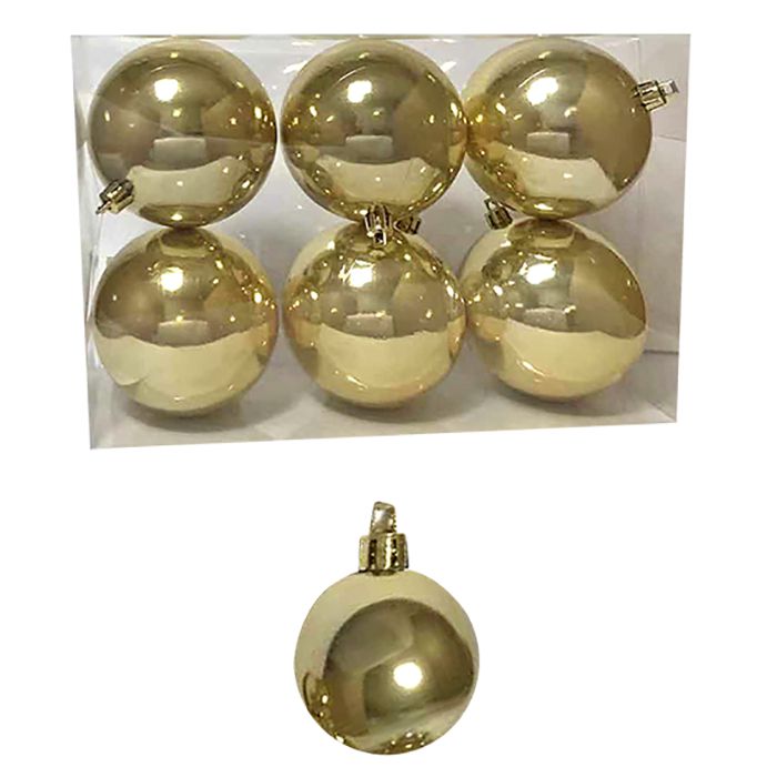 Σετ Μπάλες 6τμχ Χρυσές Περλέ Δ6εκ. Xmas fest 93-2545 (Χ