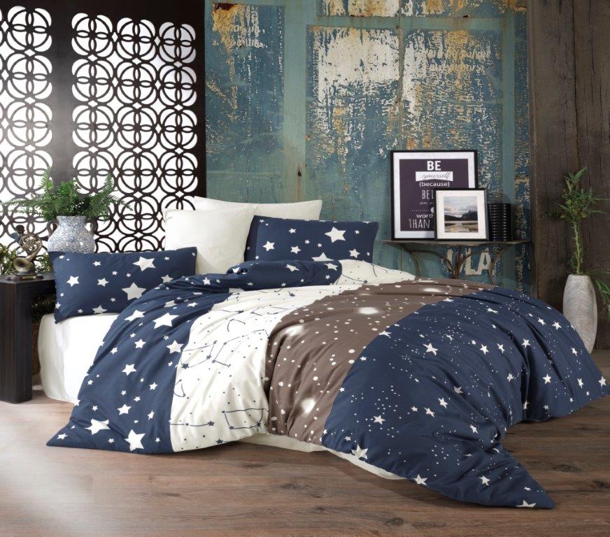 Σετ Σεντόνια Polycotton Μονά 160x240εκ. Γαλαξίας 305 Digital Print Dimcol (Τύπος κατωσέντονου: Χωρίς Λάστιχο, Ύφασμα: 70% Βαμβάκι-30% Polyester, Μέγεθος: Μονά) - DimCol - 1934685241030599