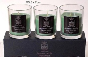 Σετ 3τμχ Κεριά Αρωματικά-Σε Γυάλινο Ποτηράκι Royal Art 