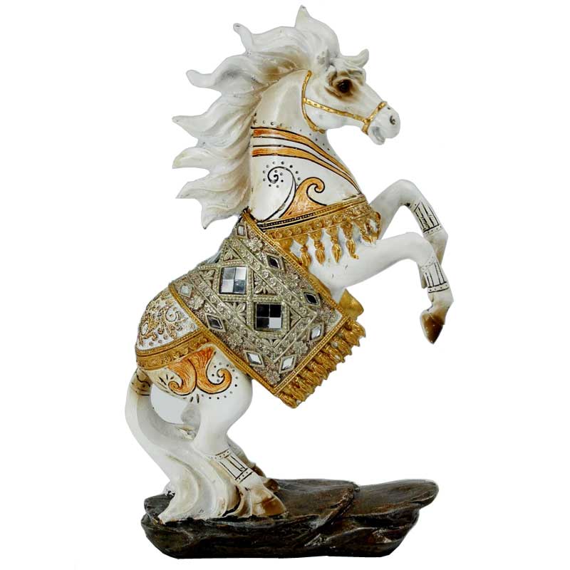 Διακοσμητικό Άλογο Πολυεστερικό Λευκό-Χρυσό Royal Art 16x28εκ. LAN8/43 (Χρώμα: Λευκό, Υλικό: Πολυεστερικό) - Royal Art Collection - LAN8/43