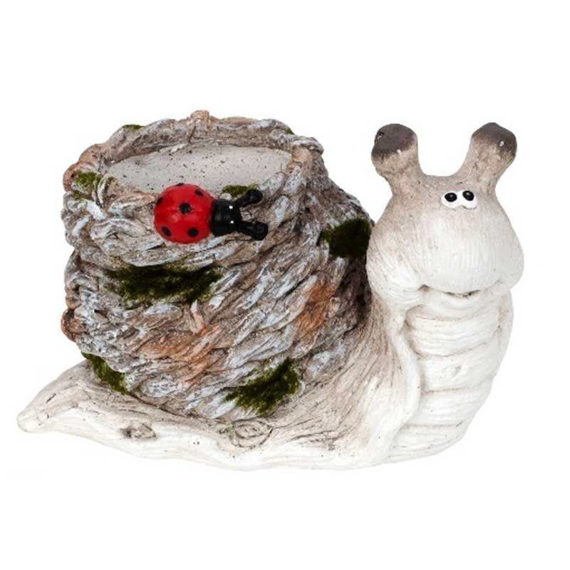 Κασπώ Κεραμικό Σαλιγκάρι Λευκό-Καφέ Royal Art 20x28εκ. 