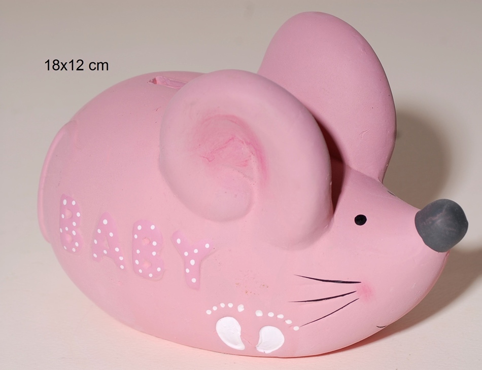 Κουμπαράς Κεραμικός Ποντίκι Ροζ Royal Art 18x12εκ. WUR20226A (Υλικό: Κεραμικό, Χρώμα: Ροζ) - Royal Art Collection - WUR20226A 164624