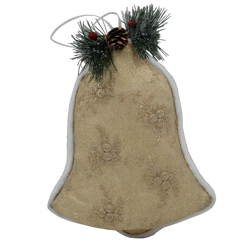 Royal Art Collection - ΣΗΜΑΝΤΙΚΟ: Σε περίπτωση διαφοράς τιμής από το κατάστημα ισχύει παντα και μόνο η τιμή του καταστήματος Χριστουγεννιάτικη Διακοσμητική Καμπάνα Υφασμάτινη Μπεζ