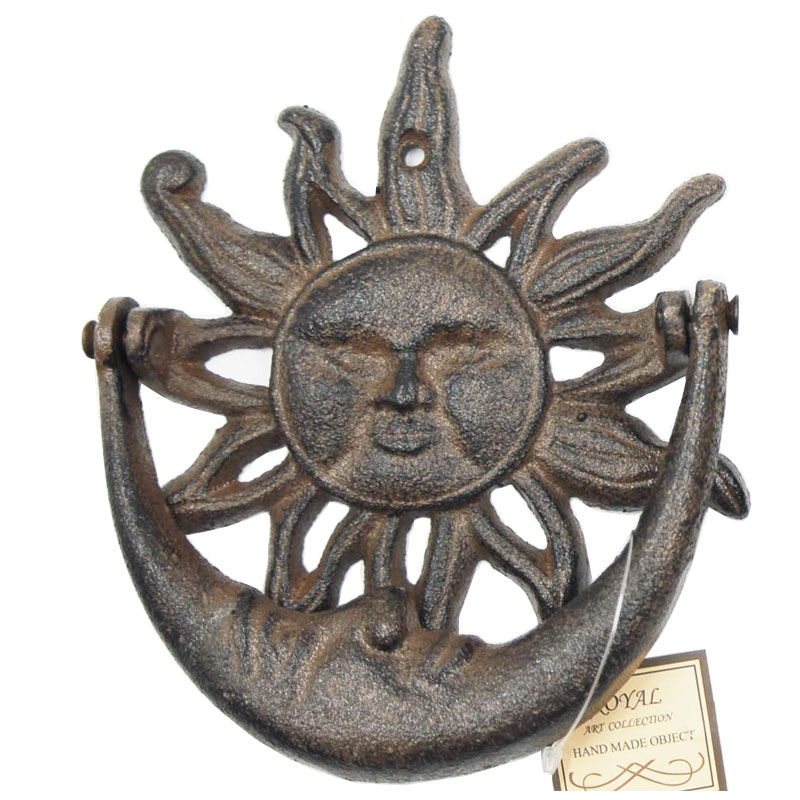 Ρόπτρο Πόρτας Ήλιος-Φεγγάρι Σιδερένιο Αντικέ Καφέ 13×15εκ. Royal Art CAS3/115BR (Χρώμα: Καφέ, Υλικό: Σίδερο) – Royal Art Collection – CAS3/115BR