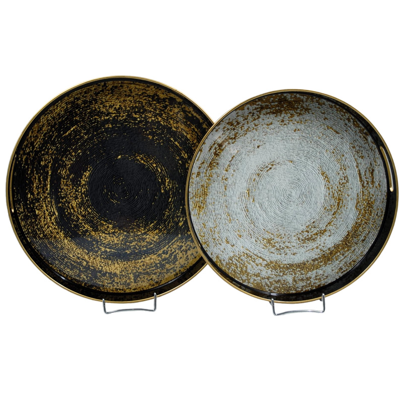 Royal Art Collection Δίσκος Σερβιρίσματος Σετ 2τμχ Polyester Χρυσός Φ37,5x4,5εκ.- Φ35x3,5εκ. Royal Art INX4/025 (Υλικό: Polyester, Χρώμα: Χρυσό ) - Royal Art Collection - INX4/025