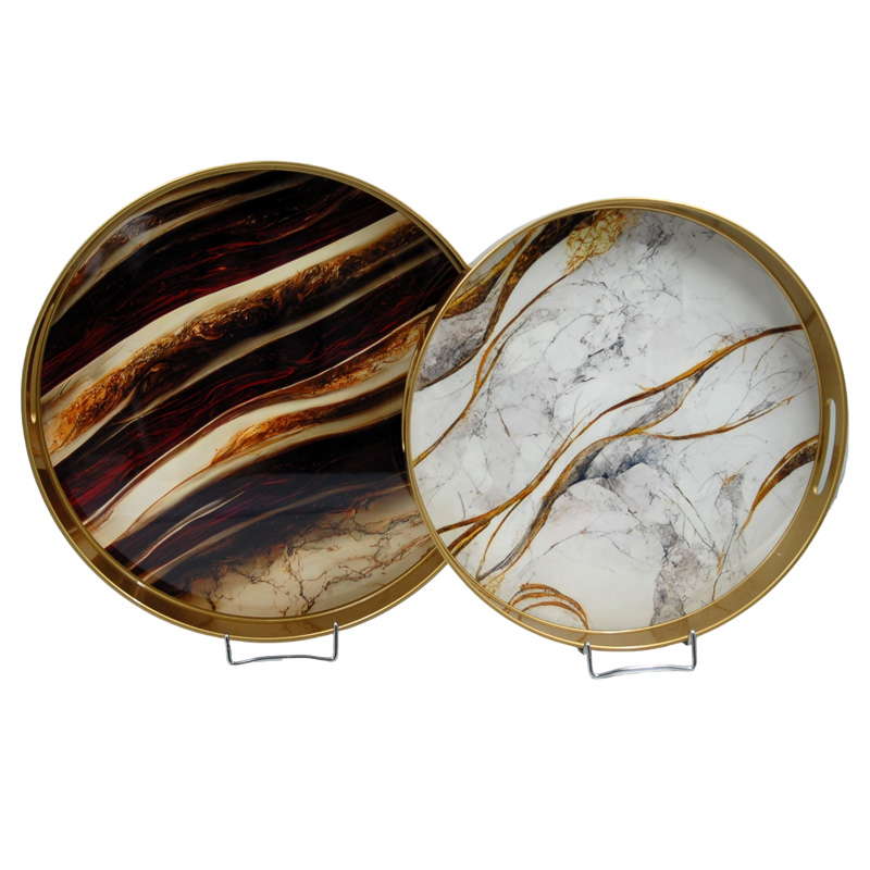 Royal Art Collection Δίσκος Σερβιρίσματος Σετ 2τμχ Polyester Χρυσός Φ37,5x4,5εκ.- Φ35x3,5εκ. Royal Art INX4/056 (Υλικό: Polyester, Χρώμα: Χρυσό ) - Royal Art Collection - INX4/056