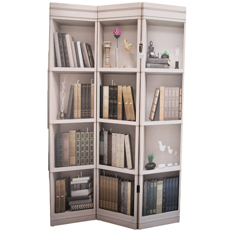 Royal Art Collection Παραβάν Καμβάς Βιβλία Γκρι 120x2,5x180εκ. Royal Art INX4/9373 (Ύφασμα: Καμβάς, Χρώμα: Γκρι) - Royal Art Collection - INX4/9373