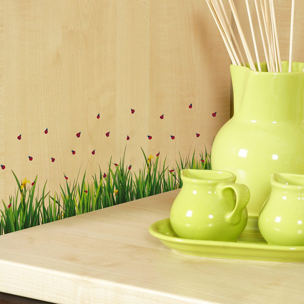 Αυτοκόλλητα Τοίχου Βινυλίου Ladybugs On Grass 45×35εκ. ANGO 59393 – ango – ANGO_59393