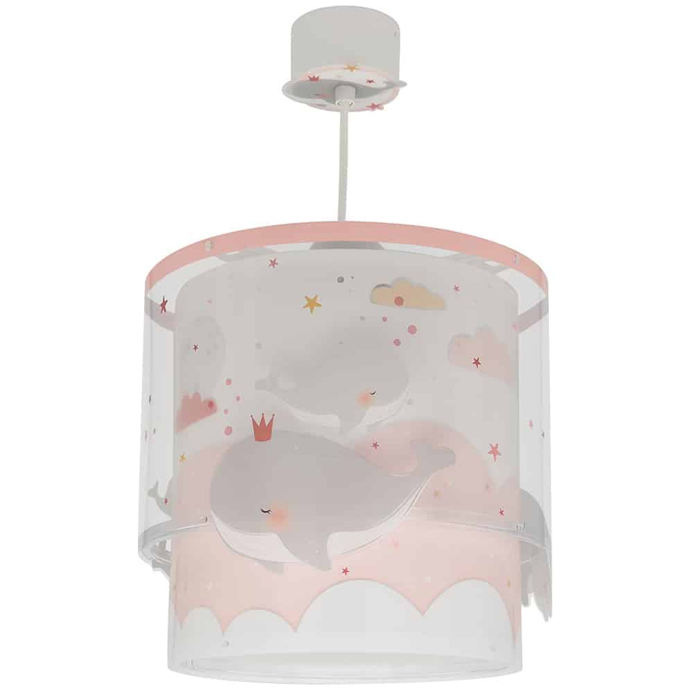 Φωτιστικό Οροφής Whale Dreams Pink 26x25εκ. ANGO 61172S (Υλικό: Πολυπροπυλένιο, Χρώμα: Ροζ) - ango - ANGO_61172S