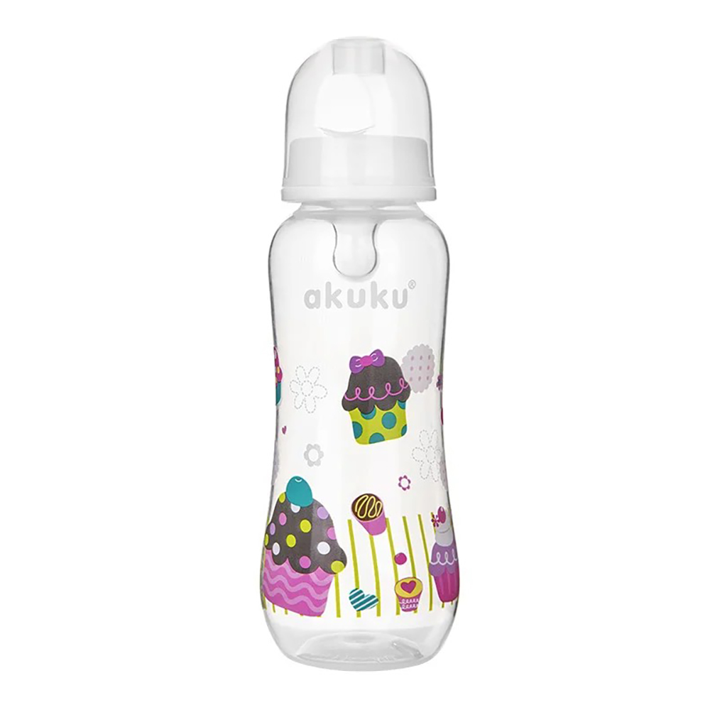 akuku Μπιμπερό Με Θηλή Σιλικόνης 250ml White Cupcake akuku A0005-WHITE (Υλικό: Σιλικόνη, Χρώμα: Λευκό) - akuku - A0005-WHITE