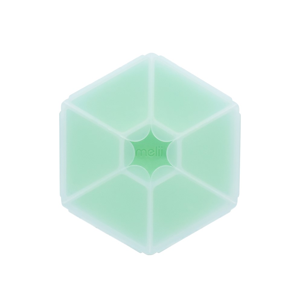 Melii Φαγητοδοχείο Πλαστικό Με 6 Χωρίσματα Snackle Box Hexagon Mint Melii MEL23730 (Υλικό: Πλαστικό, Χρώμα: Μέντα) - Melii - MEL23730