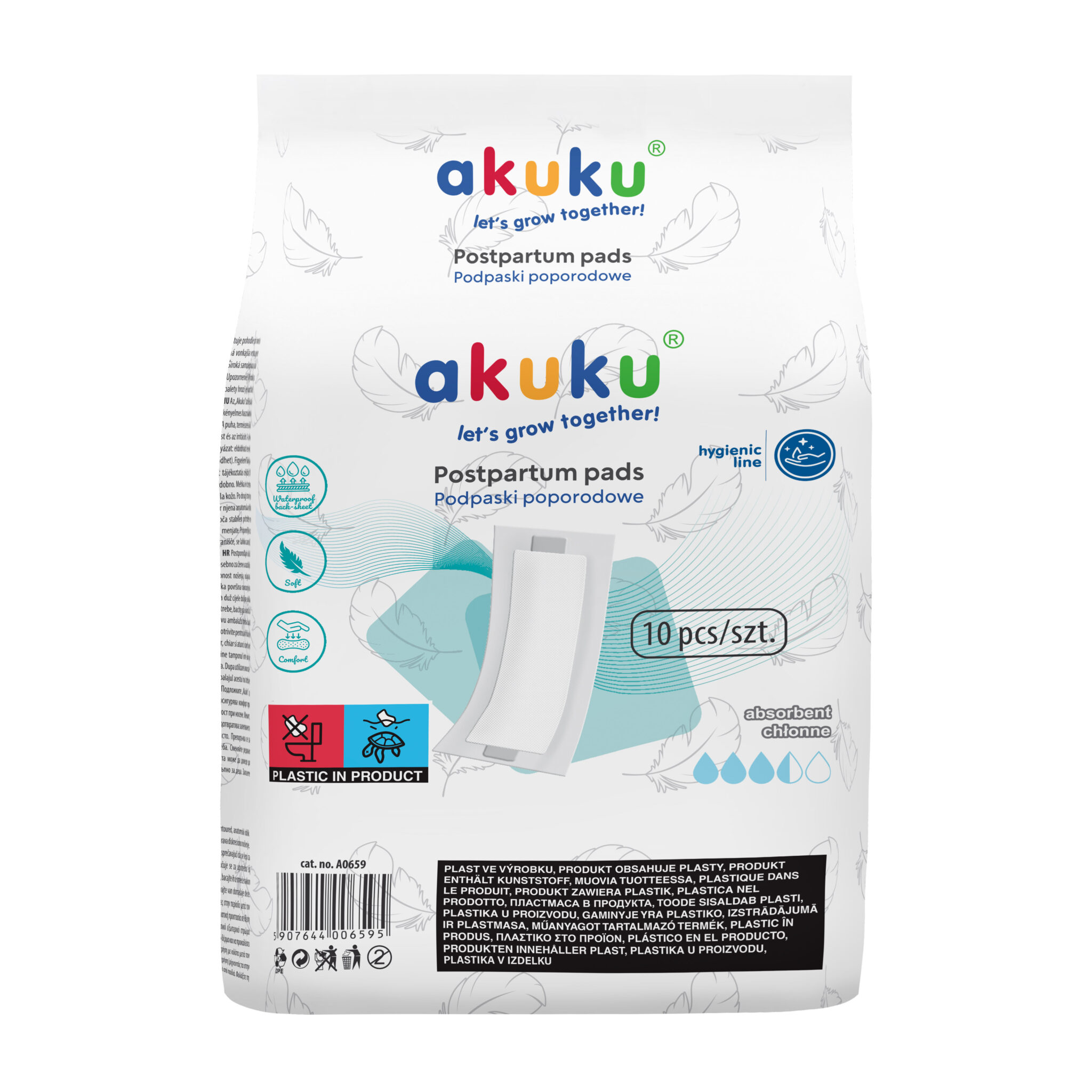 akuku Σερβιέτες Λοχείας 10τμχ akuku A0659 - akuku - A0659