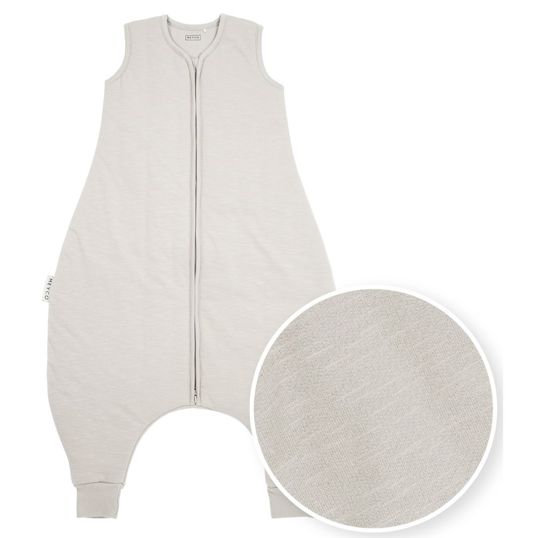 Υπνόσακος Βαμβακερός 2.0Tog Με Πόδια 9-18 Μηνών/74-86εκ. Slub Grey Meyco MEY-184.187.49.04 (Ύφασμα: Βαμβάκι 100%, Χρώμα: Γκρι, Μέγεθος: 9-18 Μηνών) - Meyco - MEY-184.187.49.04