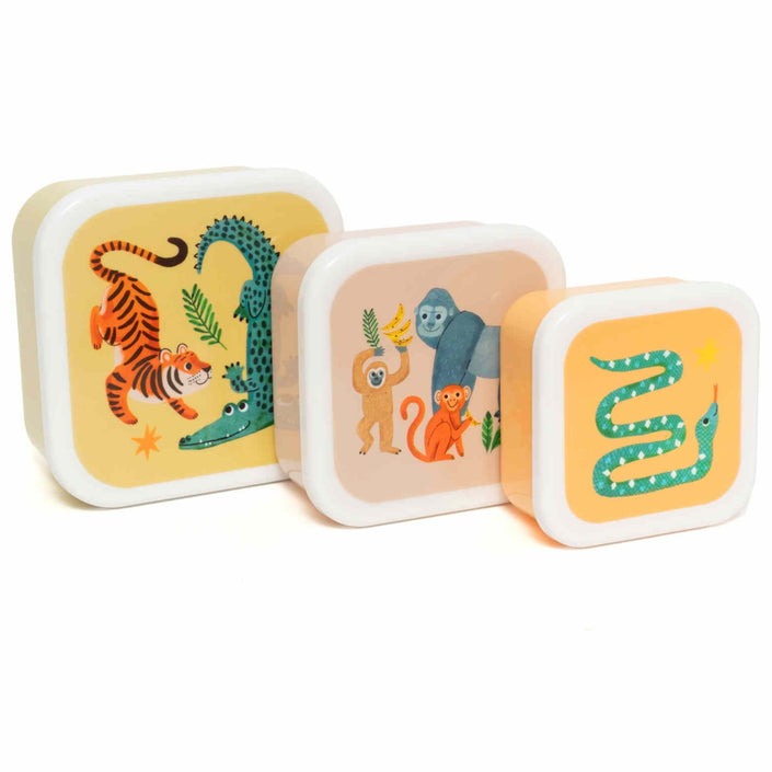 Petit Monkey Lunch Box Σετ 3τμχ Πλαστικό Upside Down Animals Petit Monkey PTM-LB56 - Petit Monkey - PTM-LB56