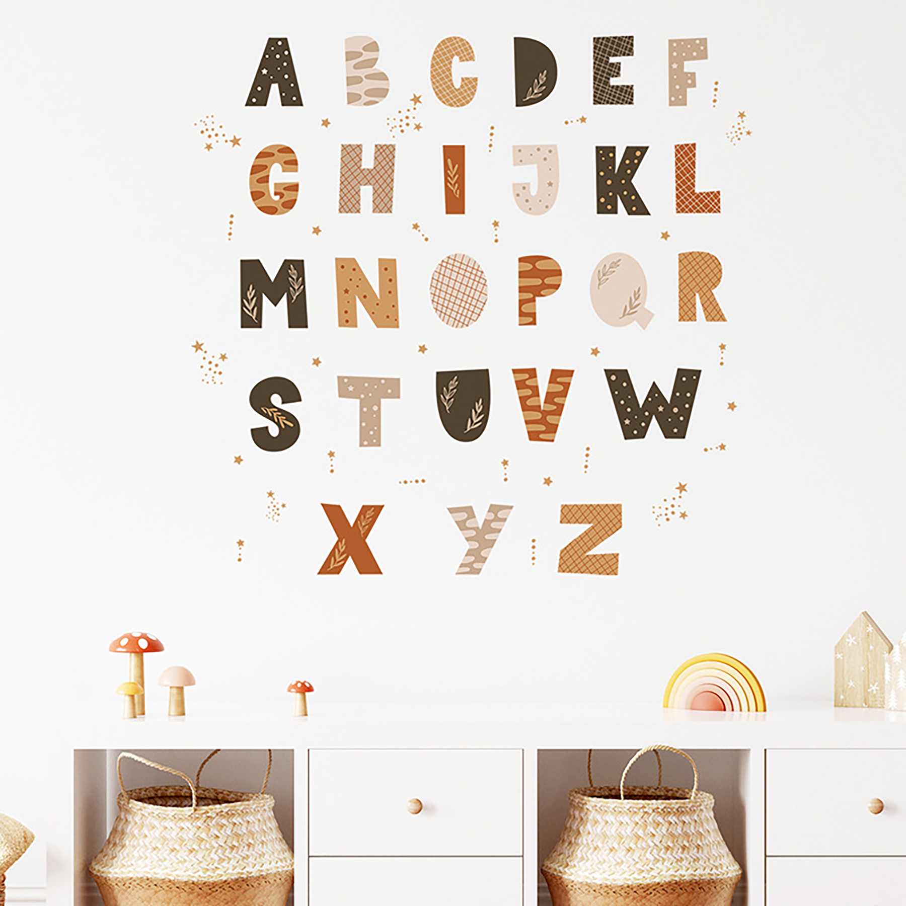 Sipo Αυτοκόλλητα Τοίχου Boho Alphabet 70x73εκ. Sipo SIP-WS63045 - Sipo - SIP-WS63045