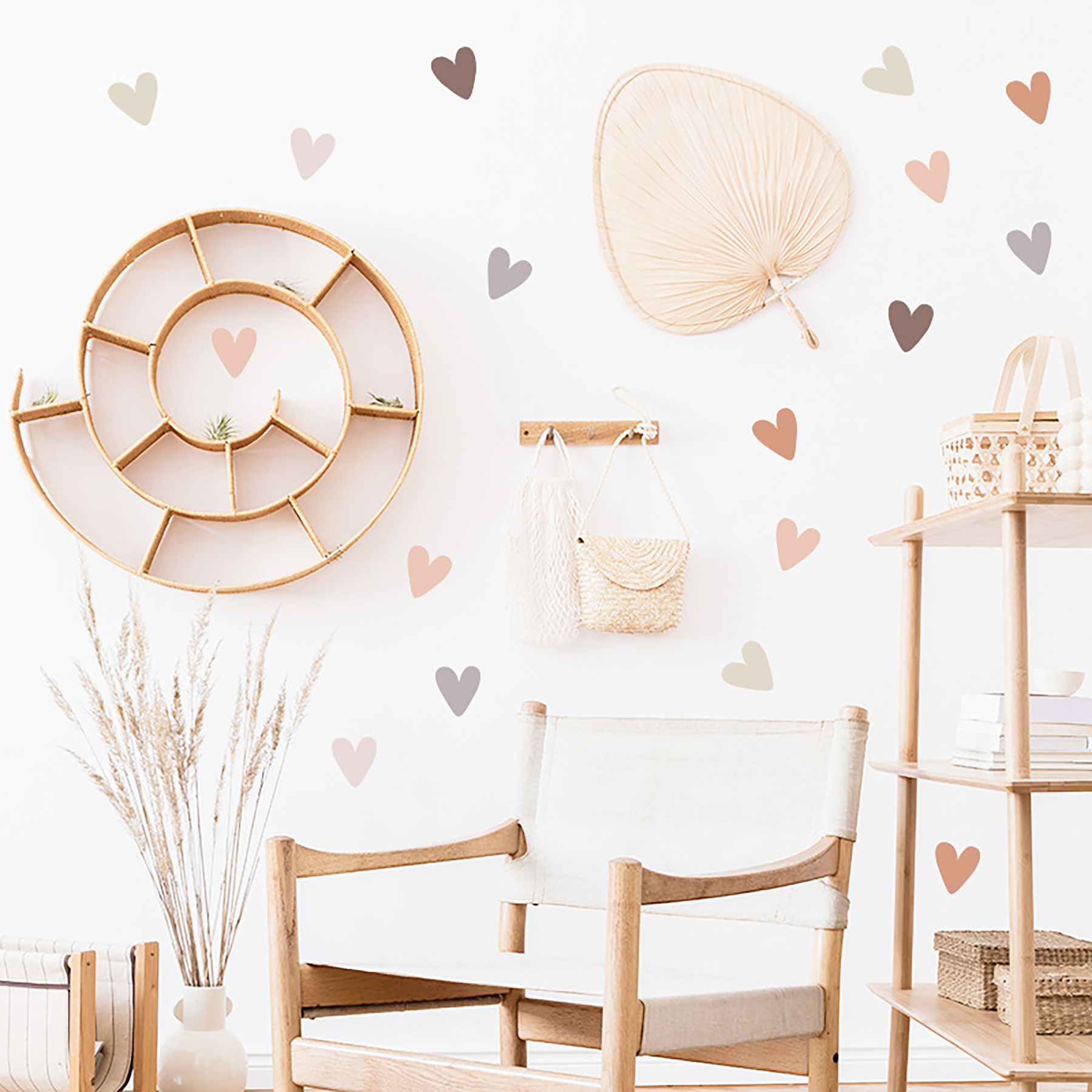 Sipo Αυτοκόλλητα Τοίχου Boho Hearts 90x90εκ. Sipo SIP-WS63041 - Sipo - SIP-WS63041