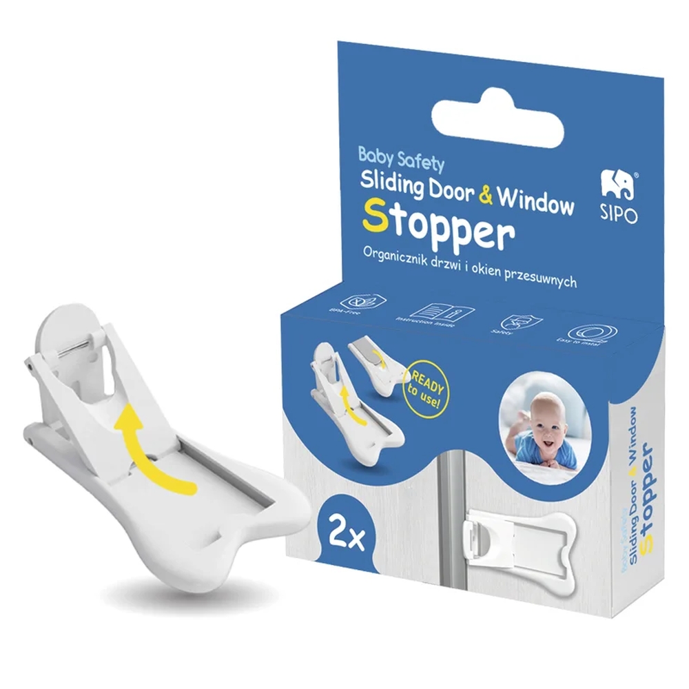 Sipo Ασφάλεια Για Επάλληλη Συρόμενη Πόρτα/Παράθυρο Σετ 2τμχ Πλαστικό ABS Sipo SIP-SBS-D11 (Υλικό: Πλαστικό) - Sipo - SIP-SBS-D11