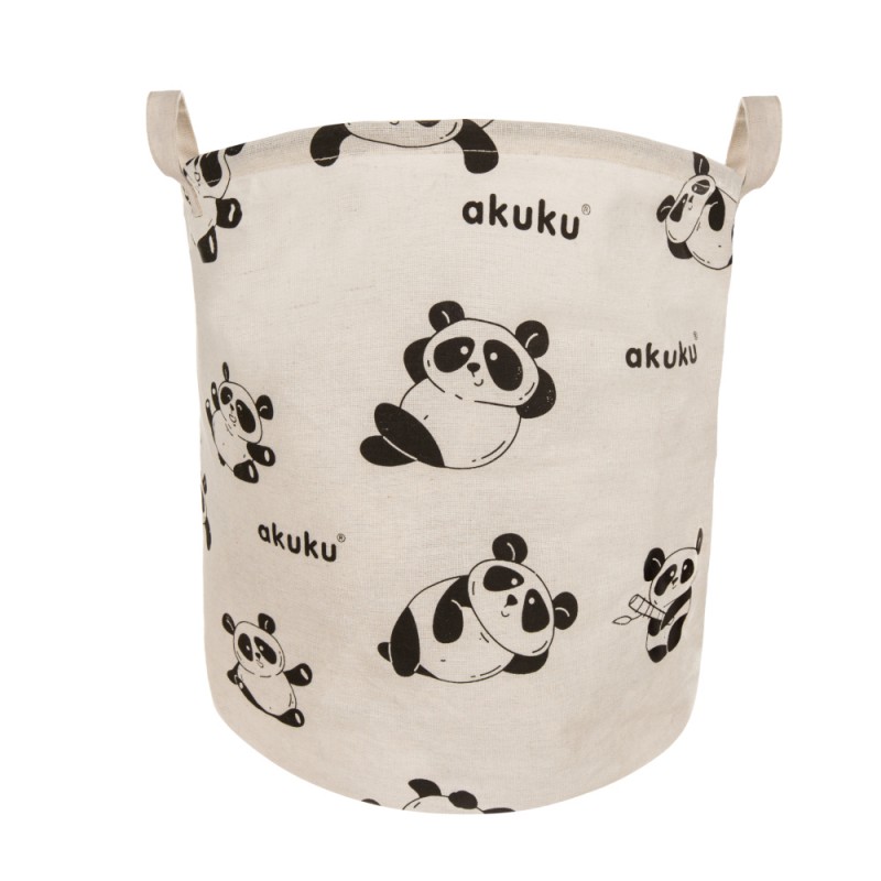 akuku Καλάθι Αναδιπλούμενο 37x43εκ./45lt Panda akuku A0656 (Χρώμα: Μαύρο) - akuku - A0656