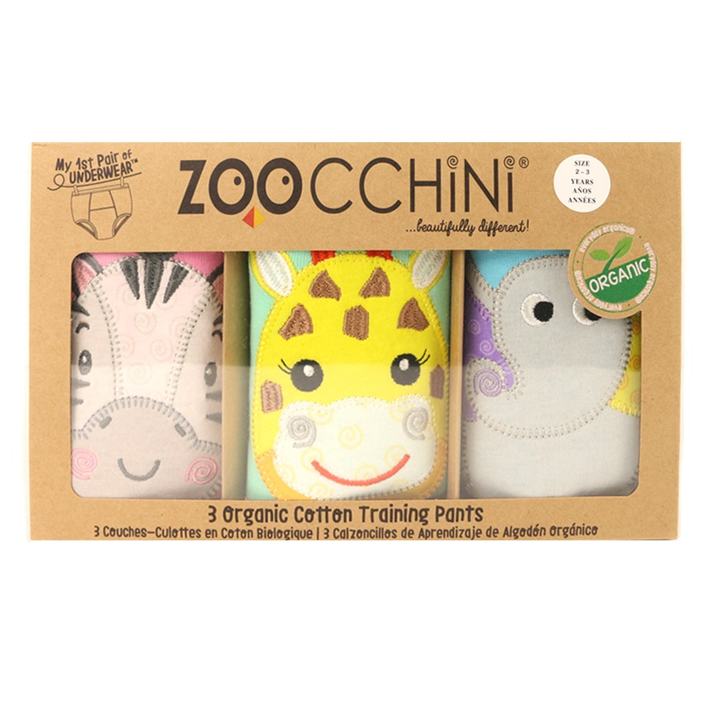 Zoocchini Εκπαιδευτικά Βρακάκια Σετ 3τμχ Οργανικά Βαμβακερά 3-4 Ετών Zoo Friends Zoocchini ZOO13014-3T/4T (Ύφασμα: Βαμβάκι 100%, Μέγεθος: 3-4 Ετών) - Zoocchini - ZOO13014-3T/4T