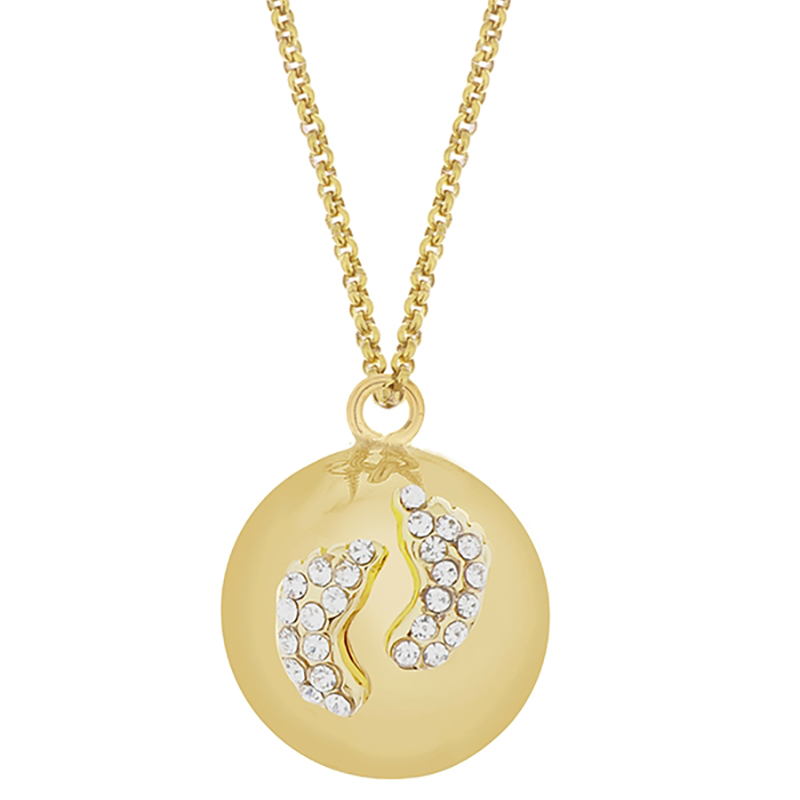 Proud mama Μενταγιόν Επάργυρο Babybell Glowing Πατουσάκια Gold Proud Mama PM-618 (Χρώμα: Χρυσό , Υλικό: Επάργυρη) - Proud mama - PM-618