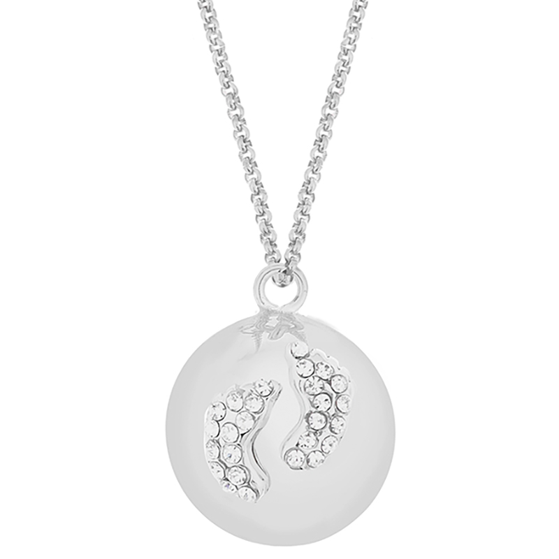 Proud mama Μενταγιόν Επάργυρο Babybell Glowing Πατουσάκια Silver Proud Mama PM-616 (Χρώμα: Ασημί , Υλικό: Επάργυρη) - Proud mama - PM-616