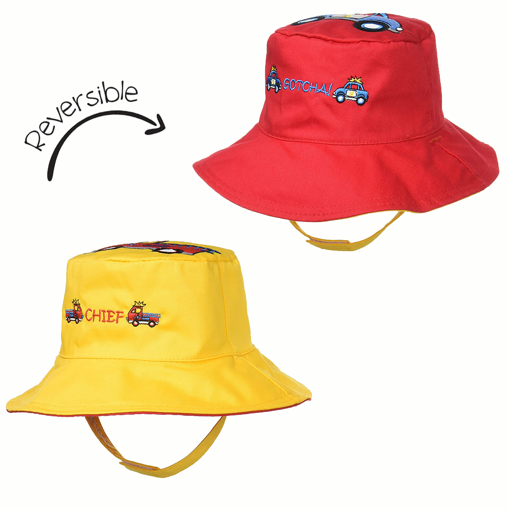 Καπέλο Διπλής Όψης UPF50 2-4Ετών Πυροσβεστικό FlapJackKids LUV0117M (Μέγεθος: 2-4 Ετών) - FlapJackKids - LUV0117M