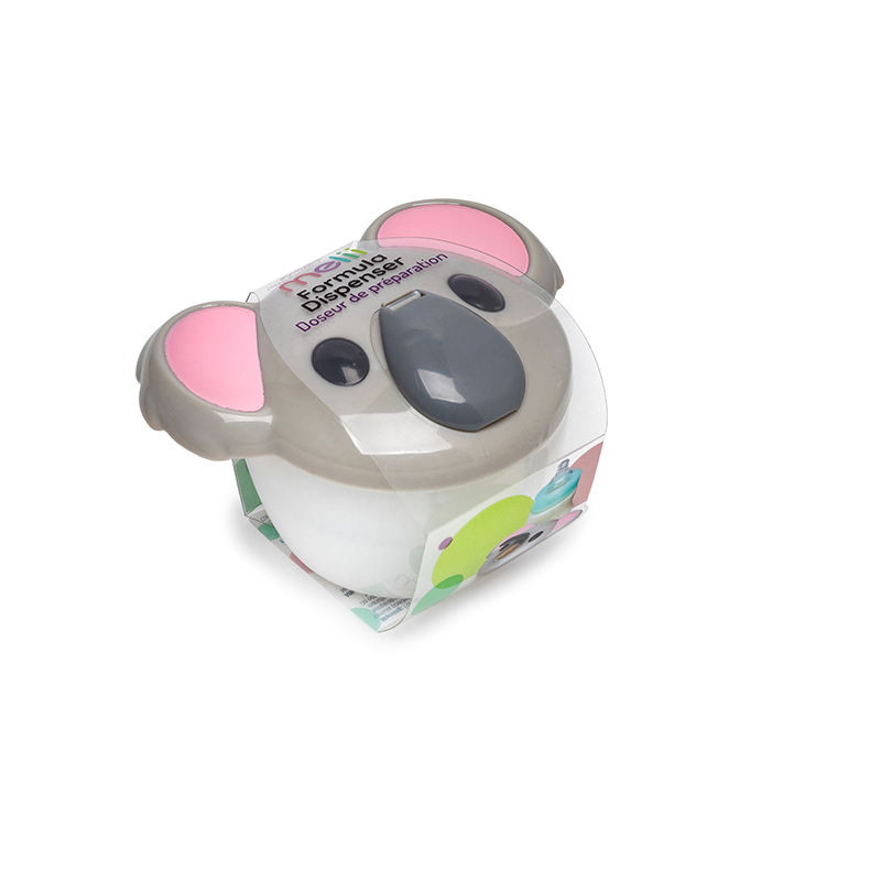 Melii Δοχείο Για Γάλα Σε Σκόνη Με 3 Χωρίσματα Πλαστικό 9,9x7,9x12,9εκ. Koala Formula Dispenser Γκρι-Ροζ Melii MEL11800 (Υλικό: Πλαστικό, Χρώμα: Ροζ) - Melii - MEL11800